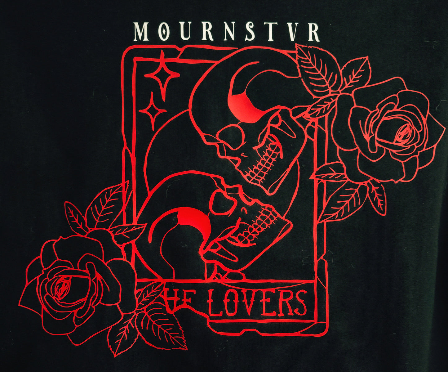 ‘The Lovers’ Long Sleeve Crop Top (Black)